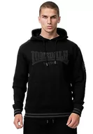 Bluzy męskie - Lonsdale Męska bluza z kapturem Prosty krój, Czarny/Szary, L, 117469 - miniaturka - grafika 1