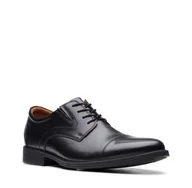 Półbuty męskie - Clarks Whiddon Cap H [black leather] - rozmiar 43 - miniaturka - grafika 1