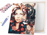 Malowanie po numerach - Malowanie po numerach Kobieta i tygrys 40x50CM / beliart - miniaturka - grafika 1
