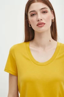 Koszulki sportowe damskie - Medicine t-shirt damski kolor żółty - grafika 1
