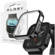 Akcesoria do smartwatchy - Obudowa ochronna z szkłem Alogy Protector Case 2w1 nakładka etui do Apple Watch 7/8 41mm Czarna - miniaturka - grafika 1