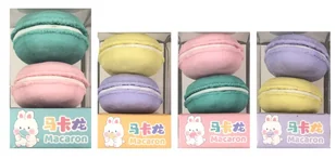 Gumka do ołówka Macaron Makaroniki opk.2 szt Tochain - Gumki biurowe - miniaturka - grafika 1