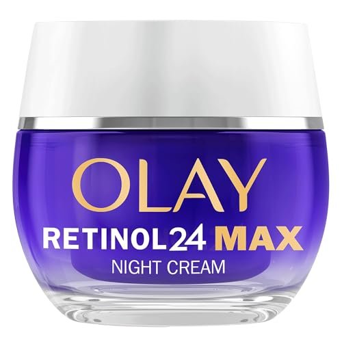 Olay Retinol 24 MAX* nawilżający krem na noc, z antyoksydacyjną witaminą E, +40%* gliceryną. Dobrze starzejąca się pielęgnacja skóry, 50 ml