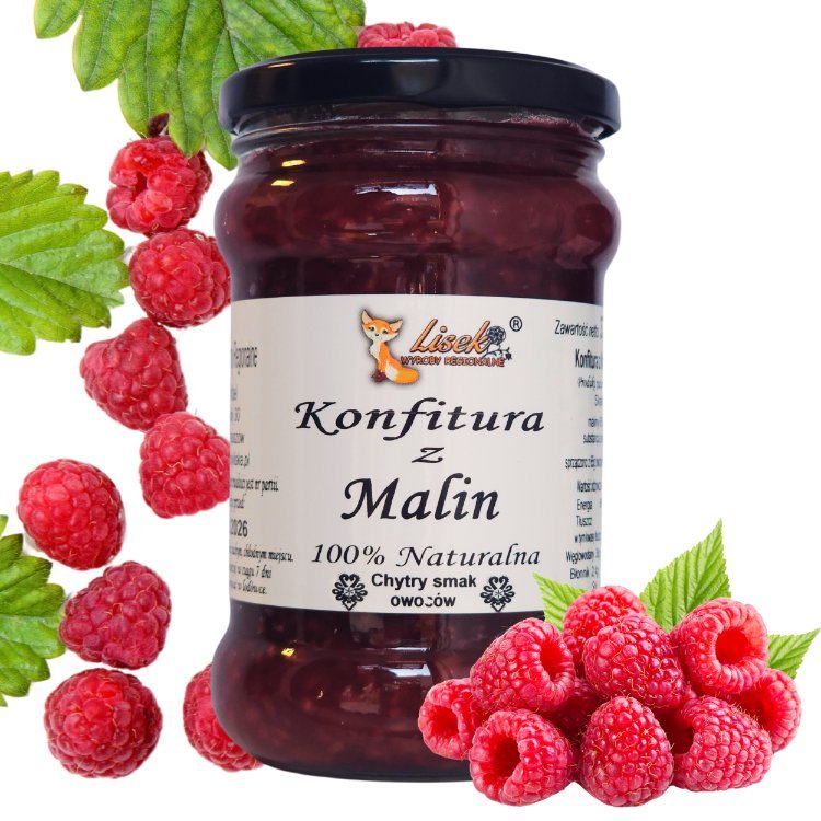 Konfitura z Malin 370g – Naturalna, Ręcznie Robiona, Pełna Owoców