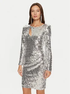 Rinascimento Sukienka koktajlowa CFC0019792002 Srebrny Slim Fit - Sukienki - miniaturka - grafika 1