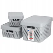 Pudła i pojemniki do przechowywania - Pojemniki do przechowywania Curver Infinity 4,5 + 11 + 17L, szare - miniaturka - grafika 1