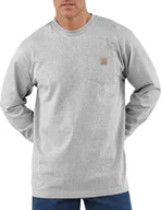 Koszulki męskie - Carhartt Koszulka Carhartt Heavyweight pocket L/S H.Grey - miniaturka - grafika 1