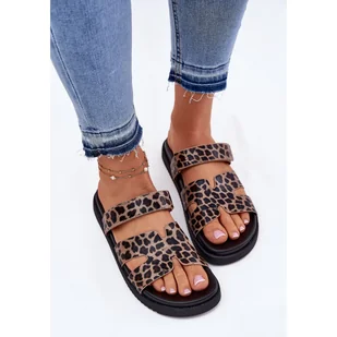 Klapki Damskie Z Rzepem Vinceza 17401 Panterka brązowe - Klapki i japonki damskie - miniaturka - grafika 1