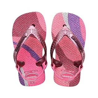 Buty dla dziewczynek - Havaianas Dziewczęca paleta świecąca aksamitna róża klapki japonki, 3/4 UK dziecko, Aksamitna róża - grafika 1