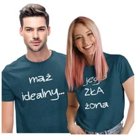 Walentynki - KOSZULKI DLA PAR NA WALENTYNKI PREZENT MĄŻ IDEALNY ZŁA ŻONA - miniaturka - grafika 1