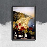 Plakaty - Plakat w stylu vintage Amalfi Włochy - miniaturka - grafika 1