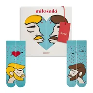 Skarpetki męskie - Skarpetki dla zakochanych (blondyn + brunet) r.41-46 + pudełko - miniaturka - grafika 1