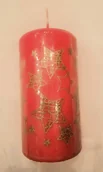 Świece - Świeca walec czerwna w złote gwiazdki 57 x 110 mm Euro Kerze - miniaturka - grafika 1