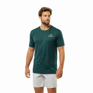 Koszulki męskie - Męska koszulka szybkoschnąca Jack Wolfskin PEAK GRAPHIC T M emerald - XXL - grafika 1
