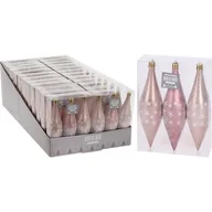 Bombki - Bombka w kształcie sopla różowo-łososiowa 3 sztuki mix - miniaturka - grafika 1