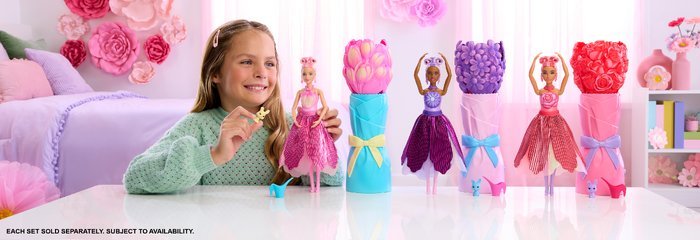 Lalka Barbie Mattel BRB FLOWER REV KWIATOWA NIESPODZ 3MIX JMF56 WB3