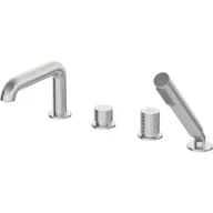 Baterie wannowe i prysznicowe - Deante Bateria wannowa natynkowa Silia Hexa BHS F14M Stal szczotkowana - miniaturka - grafika 1