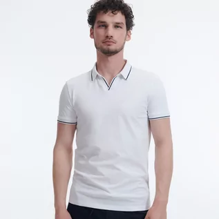 Koszulki męskie - Reserved Koszulka polo slim - Biały - grafika 1