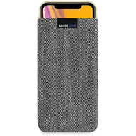 Etui i futerały do telefonów - Adore June Biznesowe etui do Apple iPhone XR, etui na telefon komórkowy z charakterystycznego materiału w jodełkę - szare/czarne | etui ochronne akcesoria z efektem czyszczenia wyświetlacza | Made in - miniaturka - grafika 1