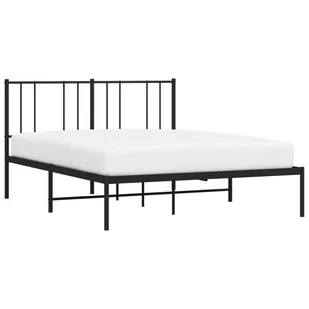 Metalowa rama łóżka z wezgłowiem, czarna, 160x200 cm Lumarko! - Łóżka Metalowa rama łóżka z wezgłowiem, czarna, 160x200 cm Lumarko! - Łóżka - miniaturka - grafika 4