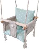 Leżaczki i huśtawki - Miętowa huśtawka dla dzieci w gwiazdki A1-P27 - miniaturka - grafika 1