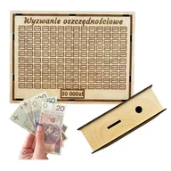 Skarbonki - Skarbonka wykreślana wyzwanie tracker oszczędzanie prezent upominek 50000 - miniaturka - grafika 1