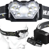 Latarki - Latarka Czołowa Wodoodporna Czołówka Sos 4 Tryby - miniaturka - grafika 1