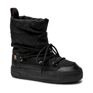 Śniegowce damskie - Tommy Hilfiger Śniegowce LACE-UP MONOGRAM SNOWBOOT - miniaturka - grafika 1