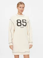 Sukienki - Tommy Hilfiger Sukienka dzianinowa Varsity 85 WW0WW40614 Beżowy Relaxed Fit - miniaturka - grafika 1