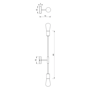 Luminex Flame 3905 lampa wisząca zwis 2x60W E27 czarna/złota - Lampy sufitowe - miniaturka - grafika 3