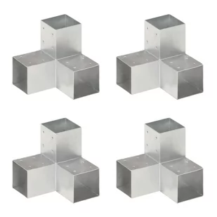 vidaXL Łączniki do słupków w kształcie Y, 4 szt., metalowe, 91x91 mm - Akcesoria do ogrodzeń - miniaturka - grafika 1