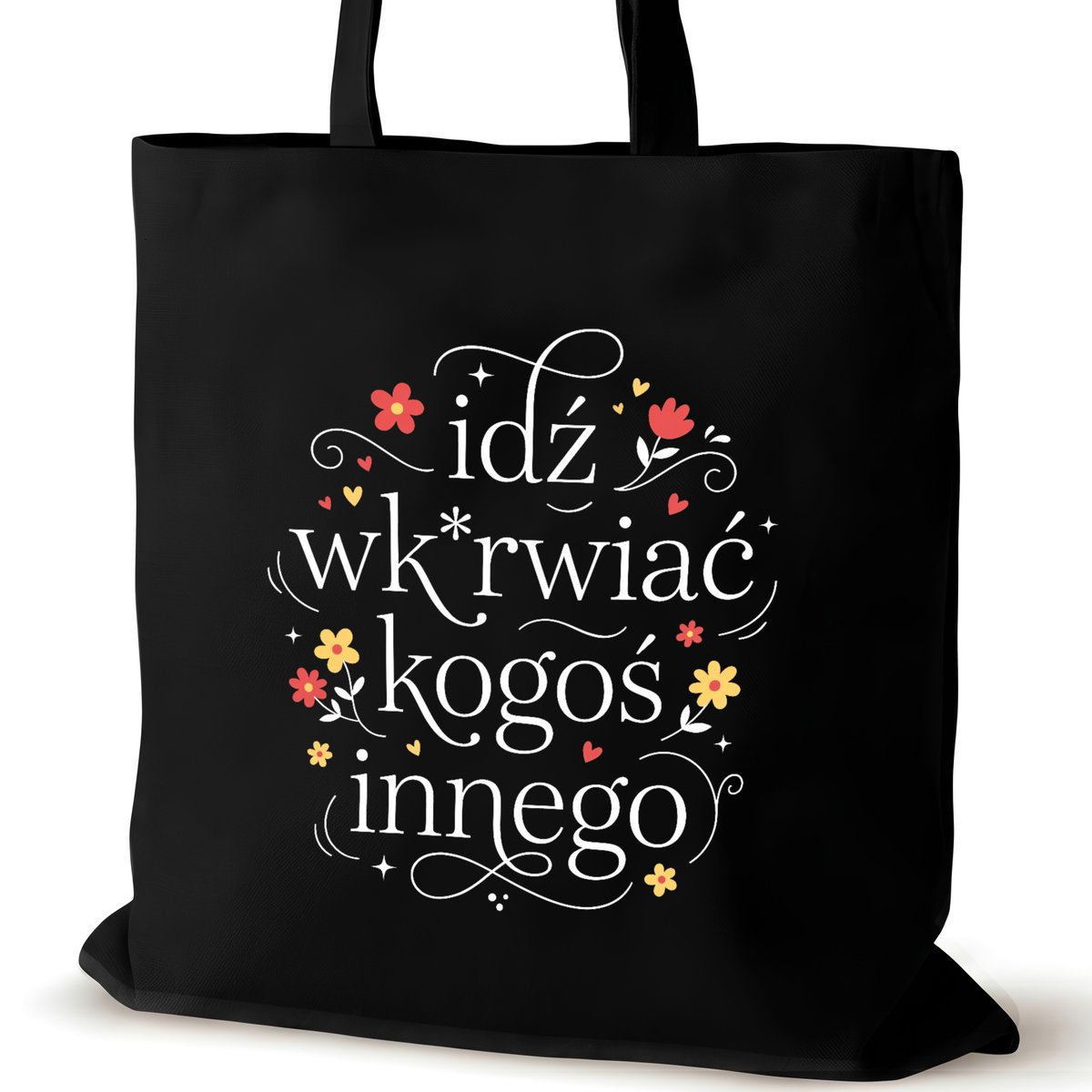 Torba bawełniana czarna dla VIRAL na ramię śmieszna walentynki pracy