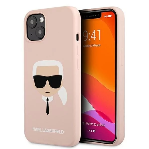 Karl Lagerfeld Silicone Ikonik Karl`s Head - Etui iPhone 13 Mini (różowy) KLHCP13SSLKHLP