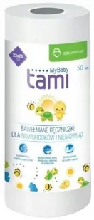 ECOWIPES Tami My Baby bawełniane ręczniczki dla noworodków i niemowląt x 50 szt - Kosmetyki do demakijażu - miniaturka - grafika 1