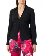 Koszule damskie - Pinko Damska koszula z krepą de chine, Z99_czarna limuzyna, 16 (XL), Z99_czarna limuzyna, 42 - miniaturka - grafika 1