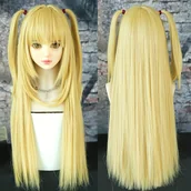 Pozostałe akcesoria fryzjerskie - TEMU Peruki Cosplay Długie Proste Blond Peruka z Dwoma Warkoczami, Warstwowa Peruka na Halloween dla Kobiet, Syntetyczna Odporna na Ciepło do Użytku - miniaturka - grafika 1