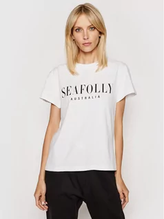 Koszulki i topy damskie - Seafolly T-Shirt Leisure 54570 Biały Regular Fit - grafika 1