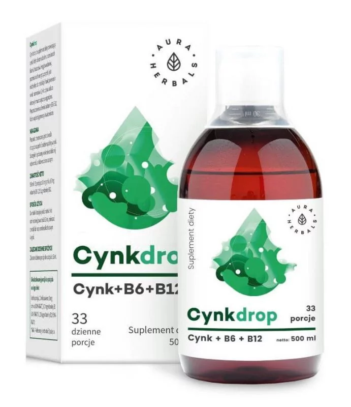 AURA HERBALS Aura Globe Trade Cynkdrop Cynk + B6 + B12 500ml - suplement diety