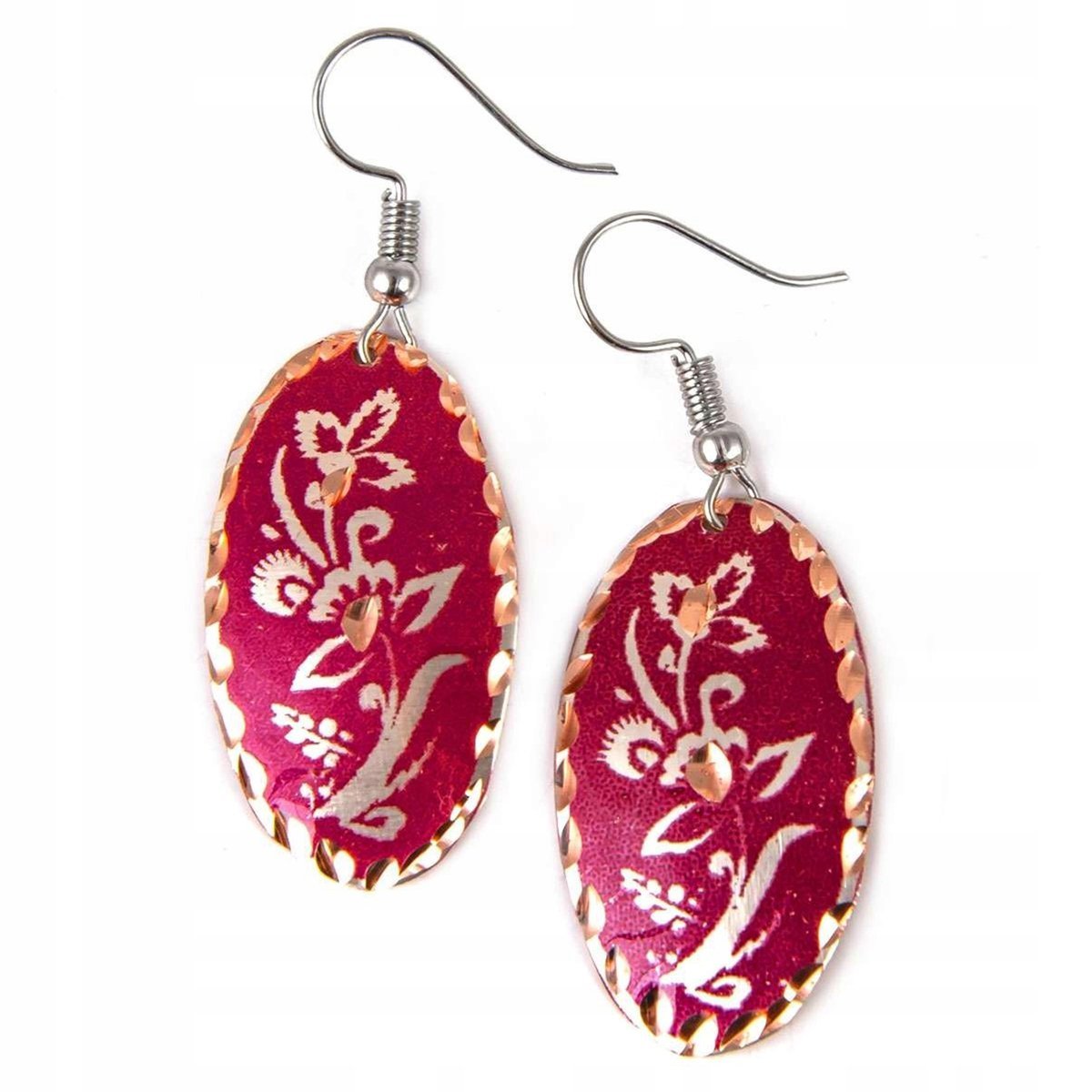 Kolczyki Z Miedzi Miedziane Kwiaty Hand Made Biżuteria Dla Kobiety Piękne