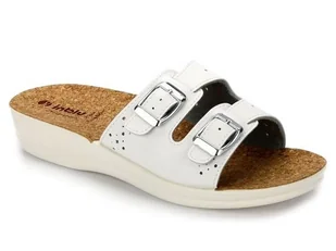 Klapki damskie medyczne sanitarne białe wkładka korkowa Inblu VR-7B-41 - Klapki i japonki damskie - miniaturka - grafika 1