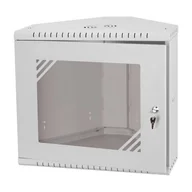 Szafy rack - Szafa narożna 19" 9U, 330mm, drzwi szklane, szara - miniaturka - grafika 1