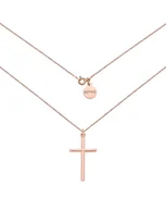 Naszyjniki - Naszyjnik z różowego złota z krzyżem - miniaturka - grafika 1