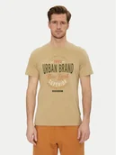 Koszulki męskie - Blend T-Shirt 20717759 Beżowy Regular Fit - miniaturka - grafika 1