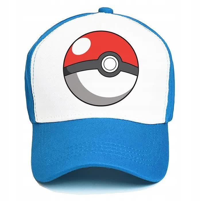 CZAPKA NIEBIESKA Z DASZKIEM DLA DZIECI PREZENT DLA FANA POKEMON POKEBALL WZ