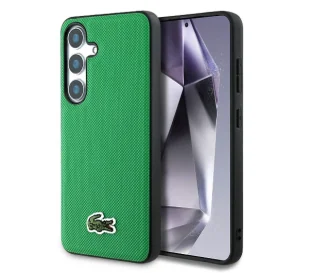 Lacoste Iconic Petit Pique Woven Logo MagSafe do Galaxy S25 Plus Zielony - Etui i futerały do telefonów - miniaturka - grafika 1