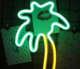 Lampka Neon LED Palma Zielona / Włącznik / USB - Akcesoria do oświetlenia - miniaturka - grafika 1