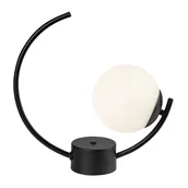 Lampy stojące - Lampa stołowa dekoracyjna czarna szklana biała kula do salonu sypialni 1xE14 25W MESIRO Rabalux - miniaturka - grafika 1