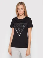 Koszulki sportowe damskie - Guess T-Shirt V2RI13 K8HM0 Czarny Regular Fit - miniaturka - grafika 1