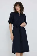 Sukienki - Gant sukienka lniana kolor granatowy mini oversize - miniaturka - grafika 1
