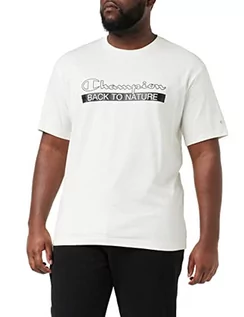 Koszulki męskie - Champion Męski t-shirt Eco Future Graphic, kremowy, S - grafika 1